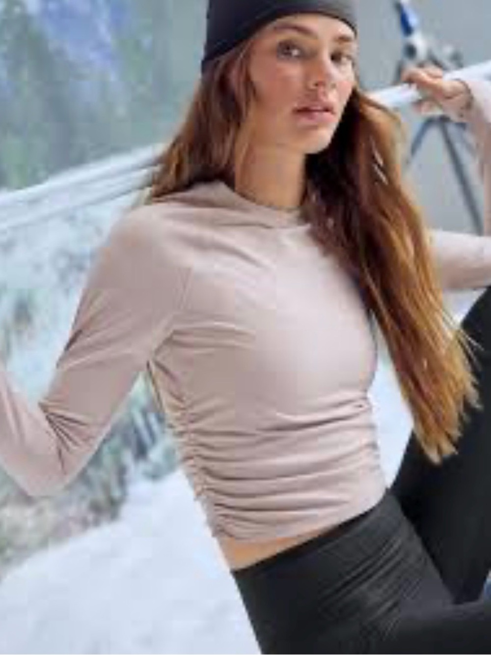 Offline by aerie Weekend Away Ruched Long-Sleeve Top